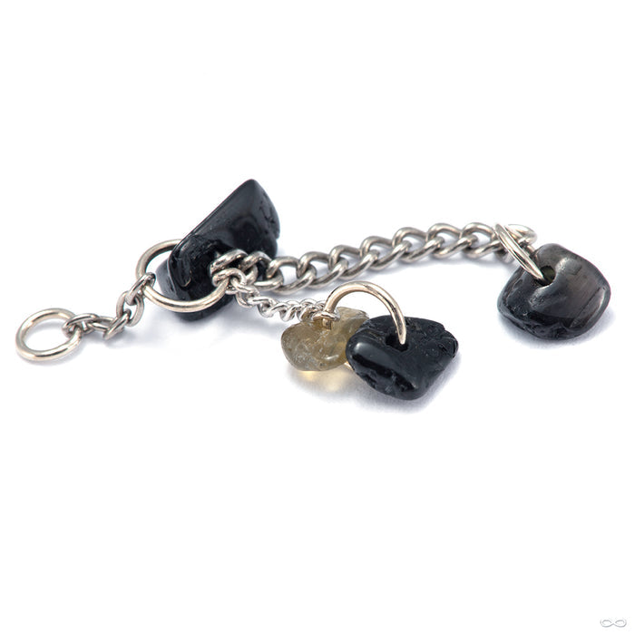 Field Trip Charm in 14k White Gold with Black and Olive Tourmaline from Hialeah detail photo
