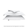 A duvet cover folded on top of two pillow shams #color_arctic snow