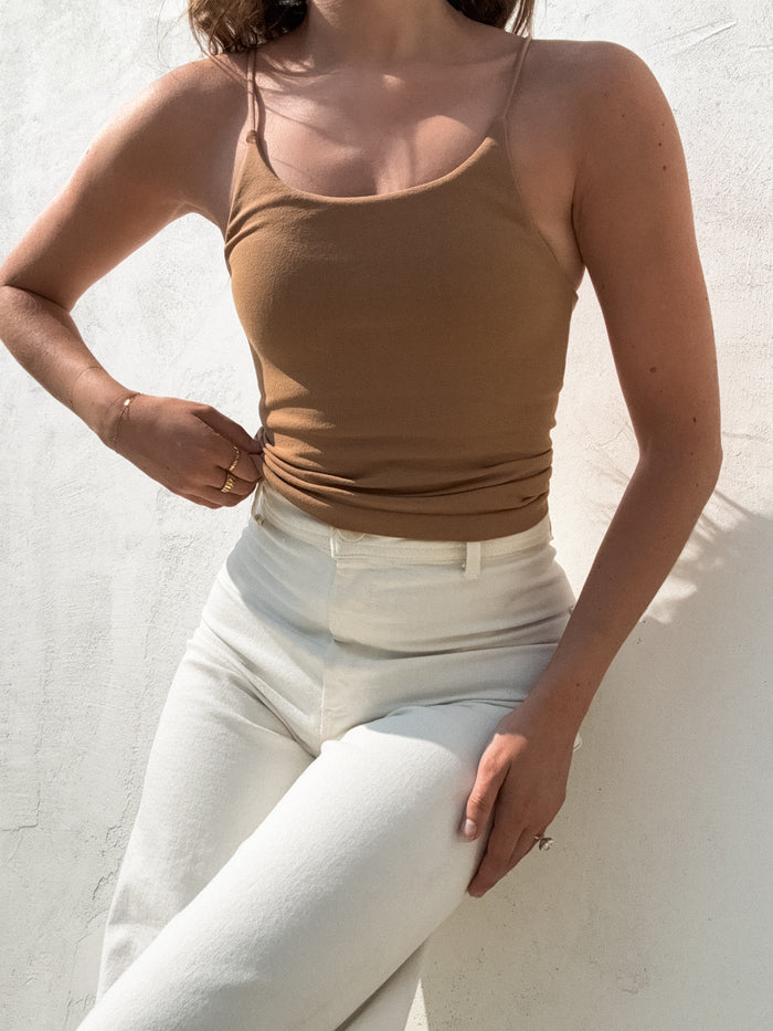 Fine Lines Tank in Tobacco - Stitch And Feather
