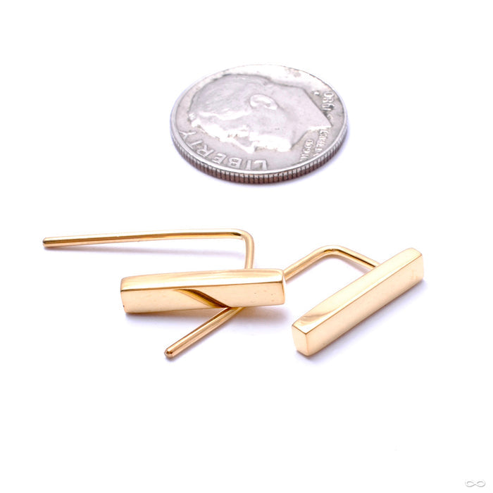 Fleck Earrings from Maya Jewelry in Yellow-gold-plated Brass