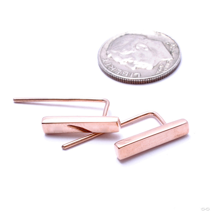 Fleck Earrings from Maya Jewelry in Rose-gold-plated Copper