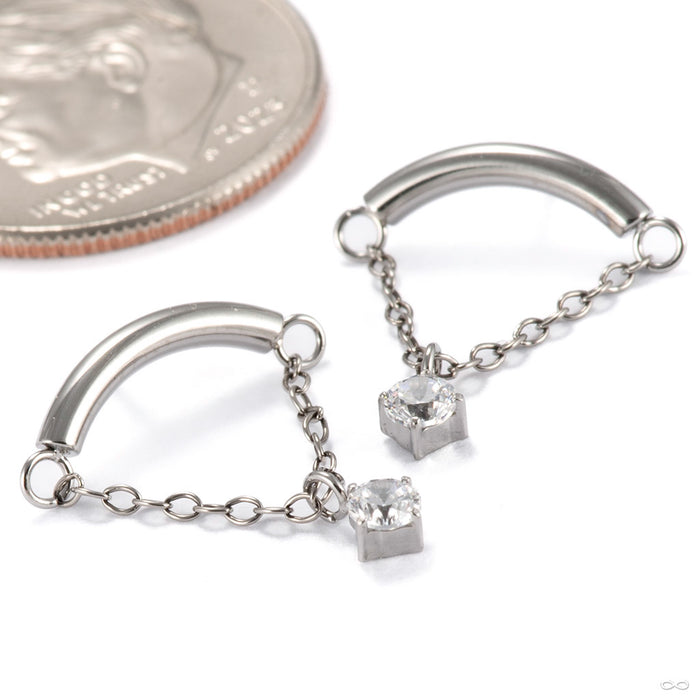 Floating Gem Press-fit End in Titanium with 3mm Clear CZ from Diablo Organics group photo
