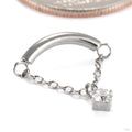 Floating Gem Press-fit End in Titanium with 3mm Clear CZ from Diablo Organics charm detail