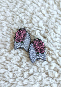 Floral Skeleton Ribs Alternative Acrylic Earrings