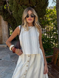 Florence Stripe Button Top - Stitch And Feather