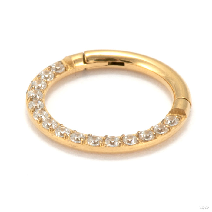 Forward-facing Gem Clicker in Titanium from Diablo Organics with clear CZ