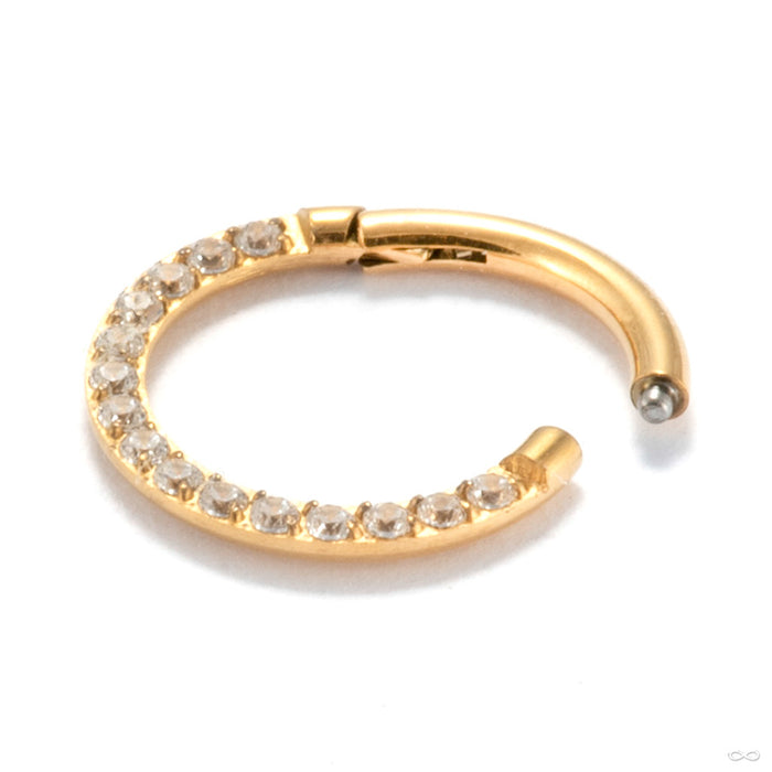 Forward-facing Gem Clicker in Titanium from Diablo Organics with clear CZ