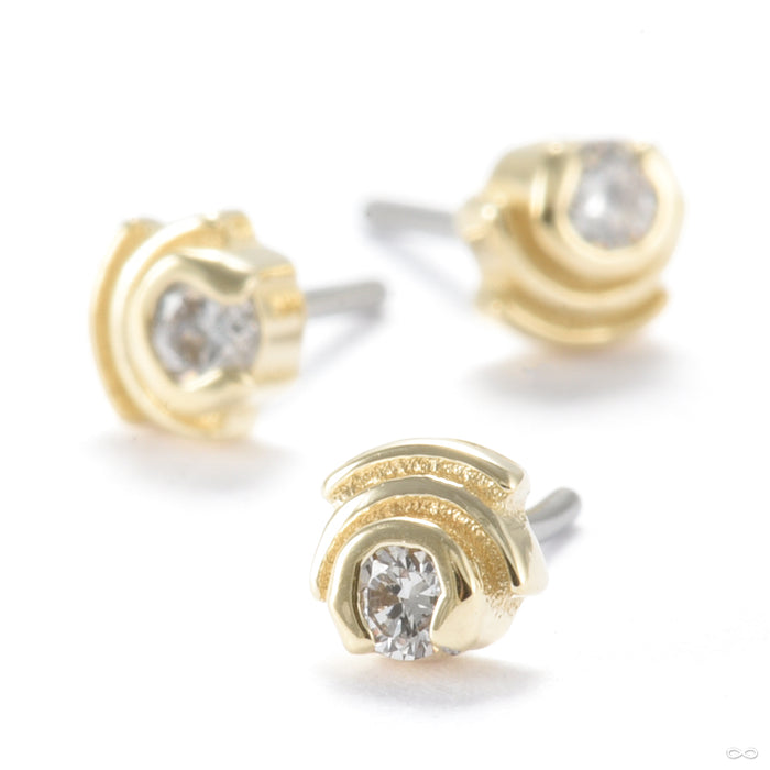 Fracture Press-fit End in Gold from Seasons Handmade with diamond