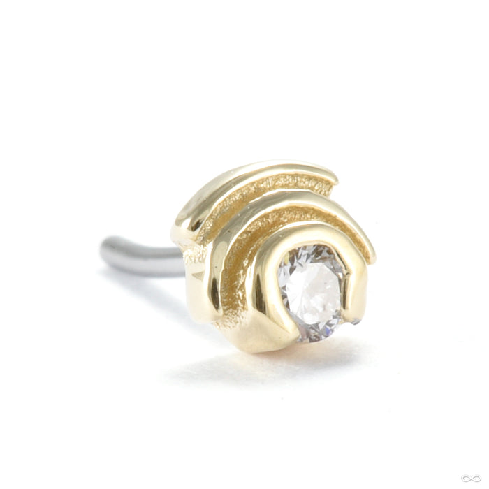 Fracture Press-fit End in Gold from Seasons Handmade with diamond