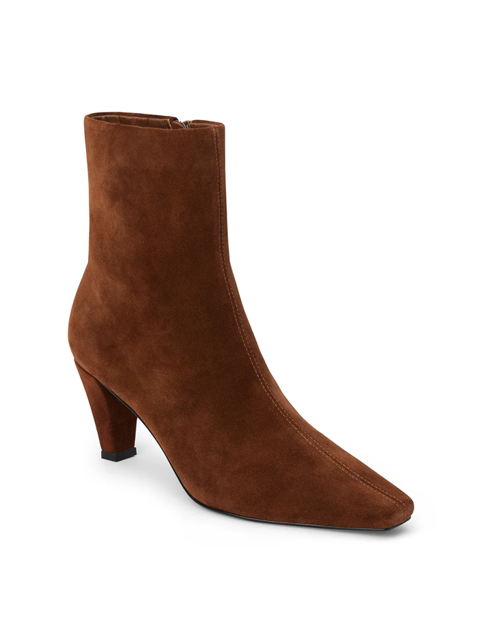 Franco Suede Booties in Walnut - Stitch And Feather