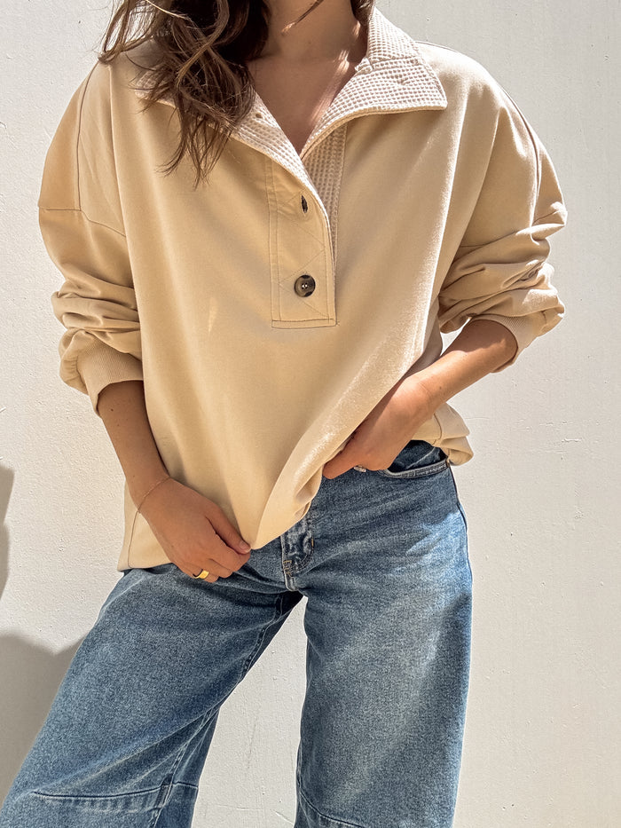 French Market Knit Top in Cream - Final Sale - Stitch And Feather