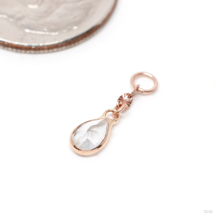Fresca Charm in Gold from Hialeah in rose gold with white topaz