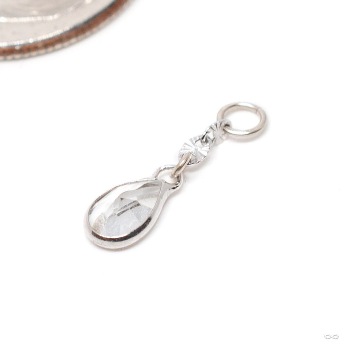 Fresca Charm in Gold from Hialeah in white gold with white topaz