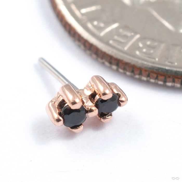 Gala Press-fit End in Gold from Quetzalli in rose gold with black spinel 2 stone