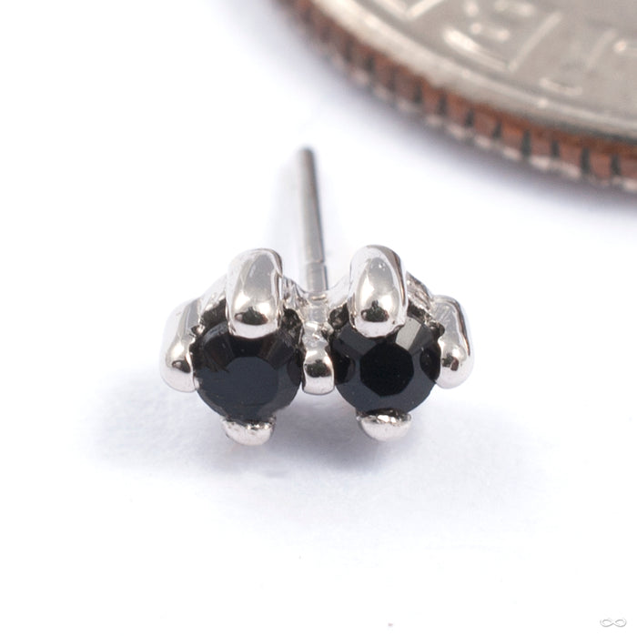 Gala Press-fit End in Gold from Quetzalli in white gold with black spinel 2 stone