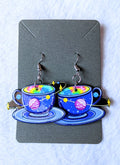 Galaxy Teacup Acrylic Dangle Earrings