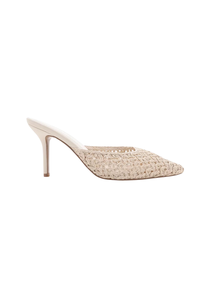 Garnette Woven Heel in Cream - Stitch And Feather