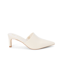 Garret Heeled Mule in Ivory - Stitch And Feather