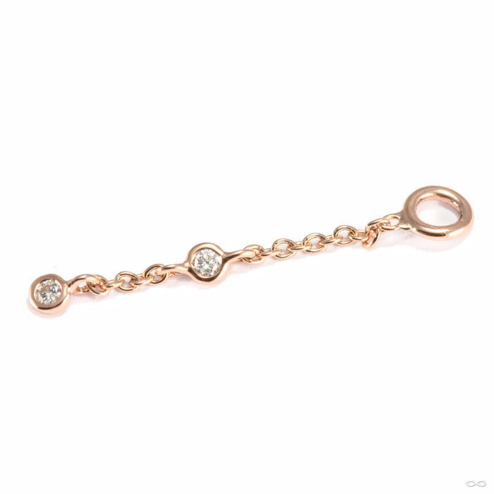 Gemmed Orbit Charm in 14k Rose Gold with Diamond from Tether Jewelry