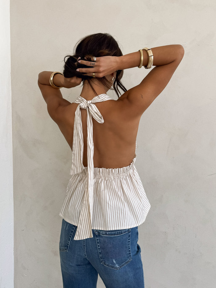 Giata Stripe Halter Top - Final Sale - Stitch And Feather