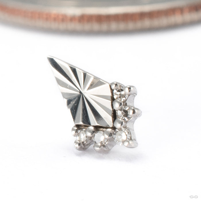 Glow Press-fit End in 14k White Gold with 
 Diamonds from Buddha Jewelry