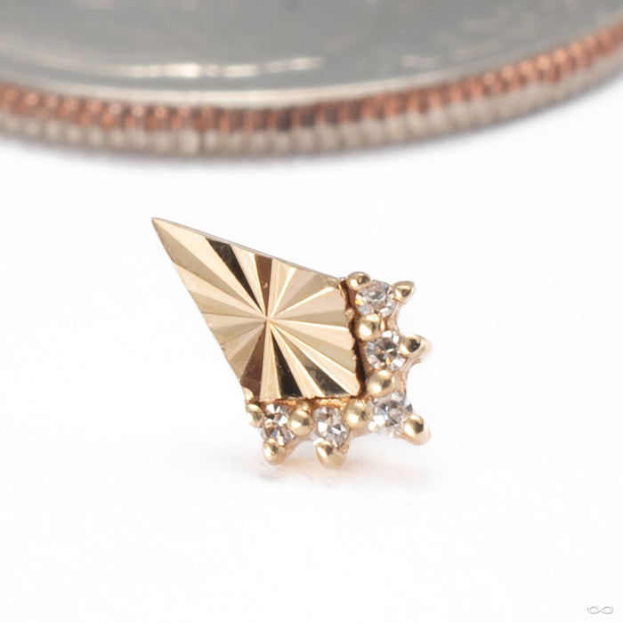 Glow Press-fit End in 14k Yellow Gold with 
 Diamonds from Buddha Jewelry