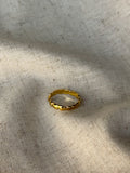 Gold Textured Open Ring - Stitch And Feather