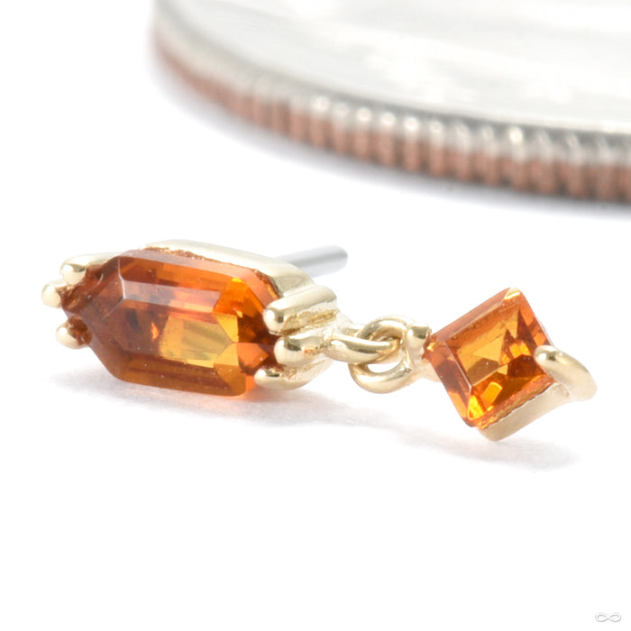 Golden Hour Press-fit End in Gold from Ember Body Jewelry with citrine