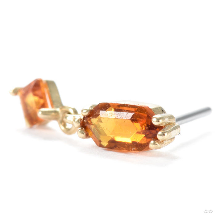 Golden Hour Press-fit End in Gold from Ember Body Jewelry with citrine