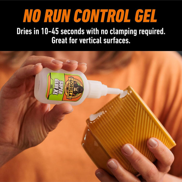 Gorilla Super Glue Gel XL, Clear 25g (Pack of 1) - Fast‑Setting, No‑Drip Control for Precise All‑Purpose Repairs