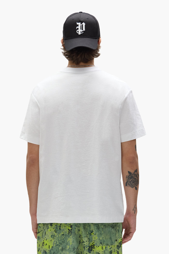 Gothic Camo Tee in digital camo print with gothic Purple brand lettering, regular fit.