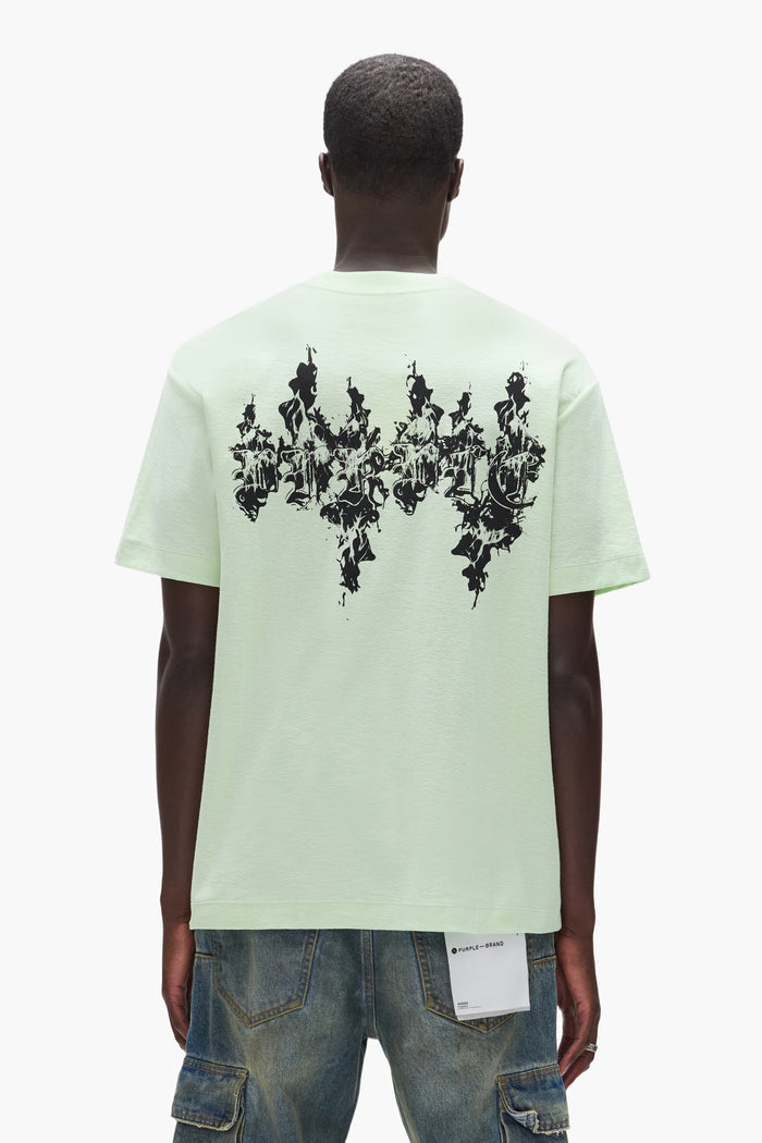 Gothic Flames Tee in regular fit made from 100% cotton with textured jersey and screen print.
