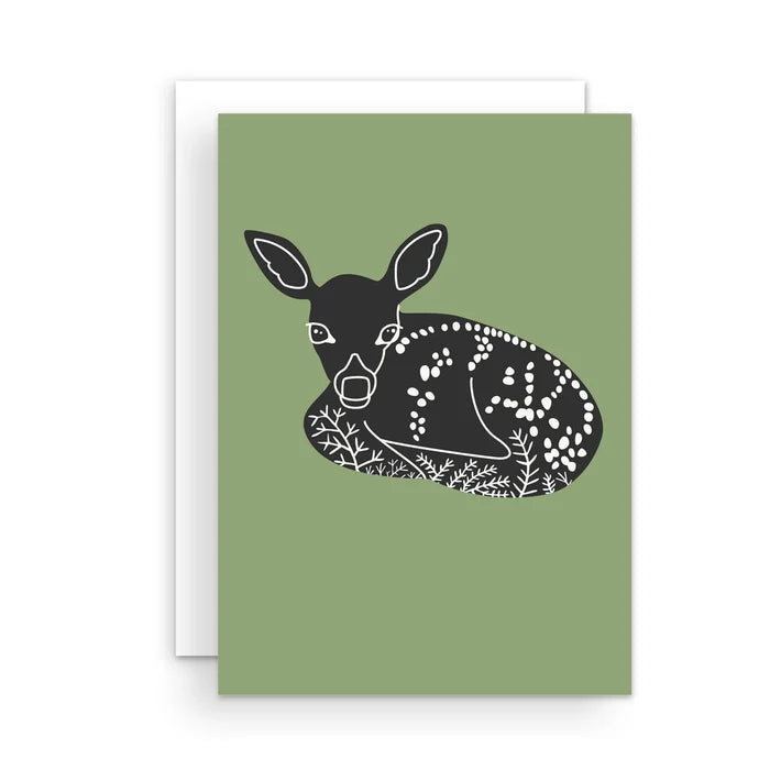 Greeting Card | Fawn (Green)
