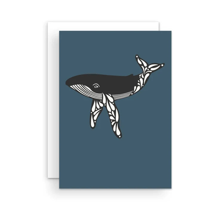 Greeting Card | Humpback Whale (Dark Blue)