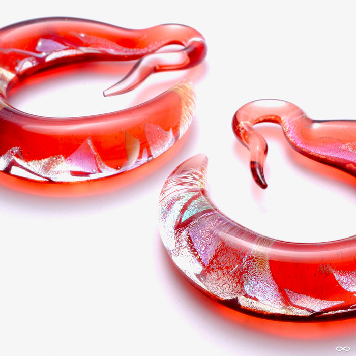 Hagakure Crescent Hoops from Gorilla Glass in Fire
