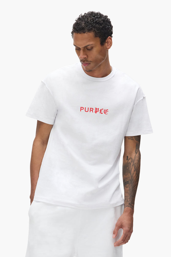 Half & Half Wordmark Tee, white, regular fit, 100% cotton, textured jersey fabric