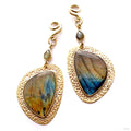Hammered Brass Dangles with Labradorite from Diablo Organics