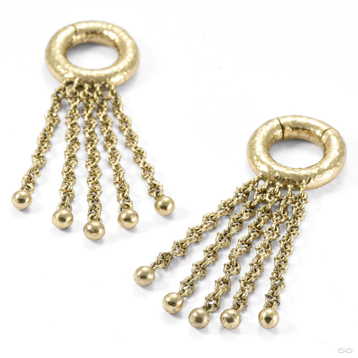 Hammered Chainlink Clicker Weights from Symmetry Body Jewelry in yellow brass
