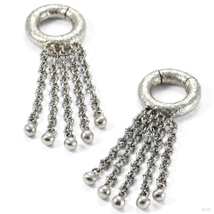 Hammered Chainlink Clicker Weights from Symmetry Body Jewelry in white brass