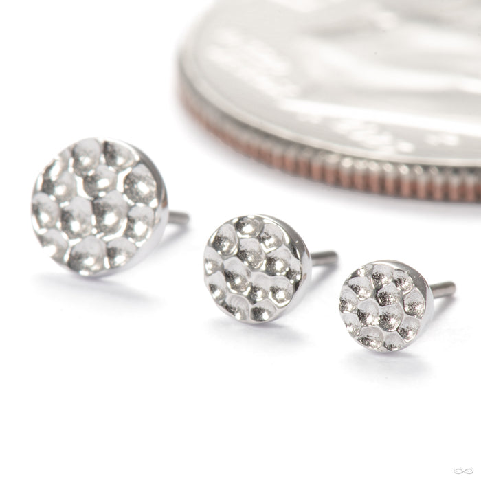 Hammered Disk Press-fit End in 14k White Gold from Junipurr Jewelry sizing group photo