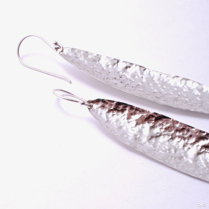 Hammered Leaf Earrings from Diablo Organics in silver