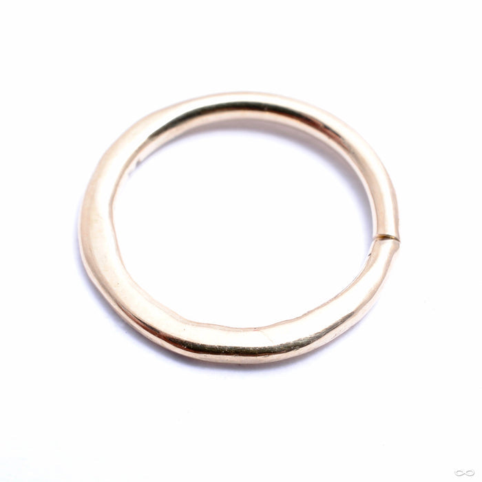 Back view of the Hammered Seam Ring in Gold from Sacred Symbols in yellow gold