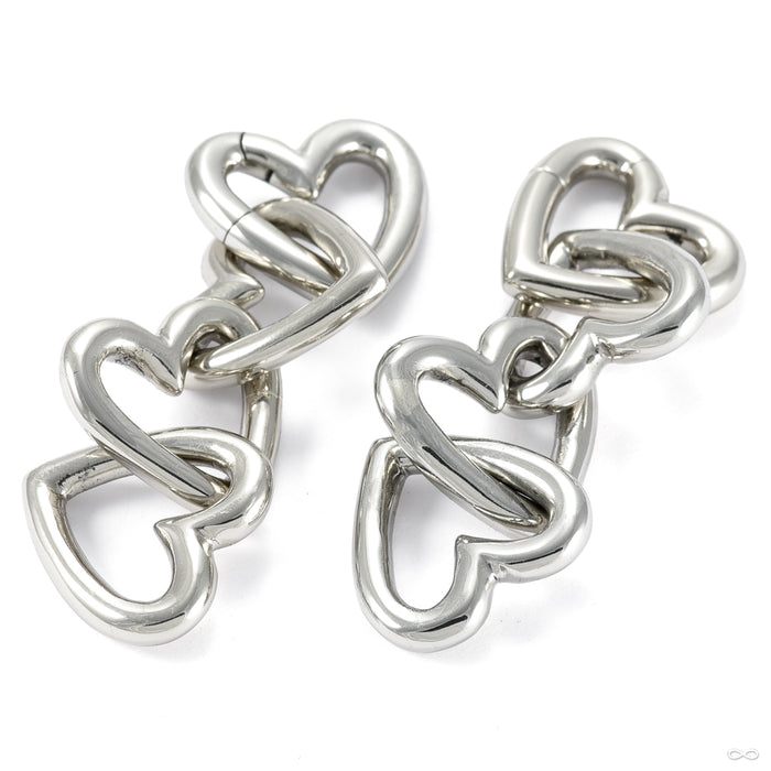 Heart Chain Weights from Symmetry Body Jewelry in white brass