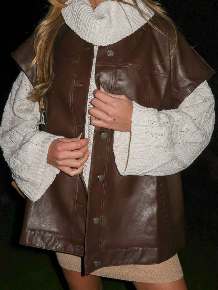 Heartbreaker Faux Leather Vest - Final Sale - Stitch And Feather