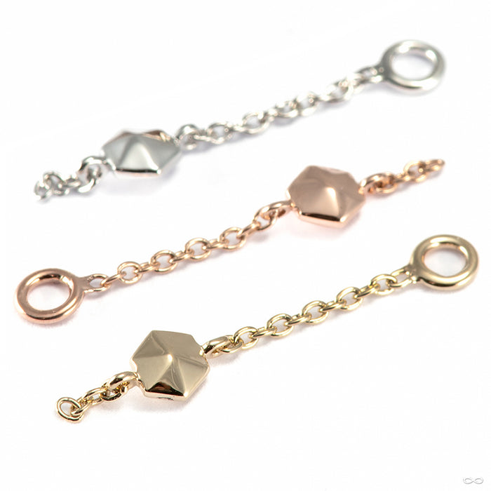 Hex Stud Orbit Charm in Gold from Tether Jewelry group photo