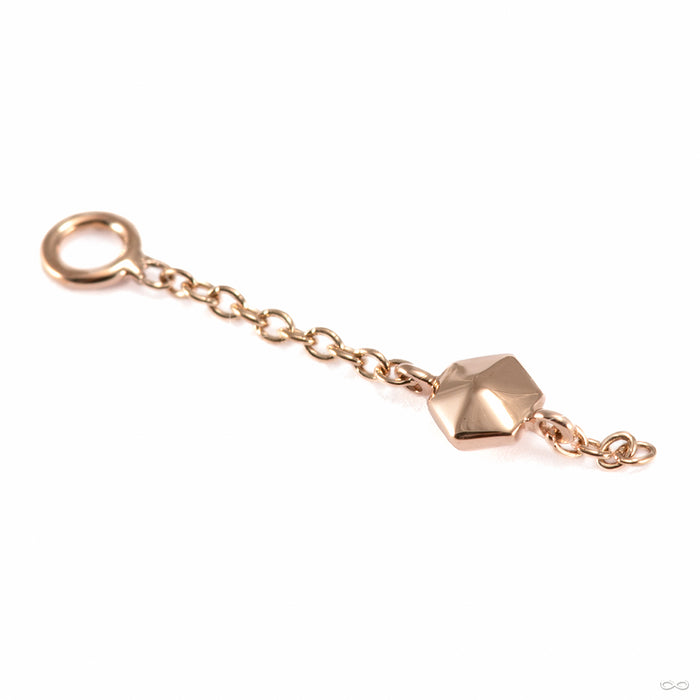 Hex Stud Orbit Charm in 14k Rose Gold from Tether Jewelry