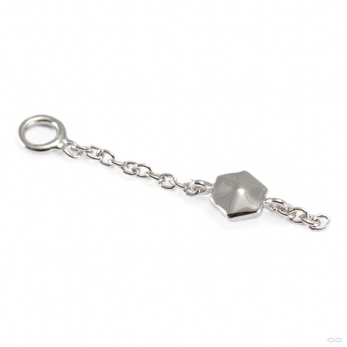 Hex Stud Orbit Charm in 14k White Gold from Tether Jewelry