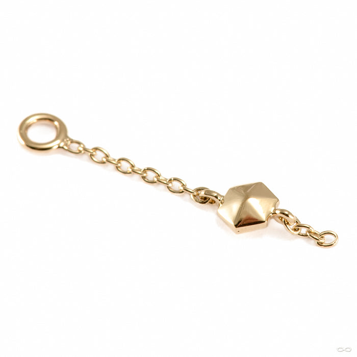 Hex Stud Orbit Charm in 14k Yellow Gold from Tether Jewelry