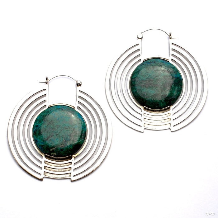 Hi-Fi Earrings with Stone from Tawapa in Silver with Chrysocolla