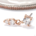 High Noon Press-fit End in 14k Rose Gold with Clear CZ from Ember Body Jewelry